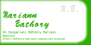 mariann bathory business card